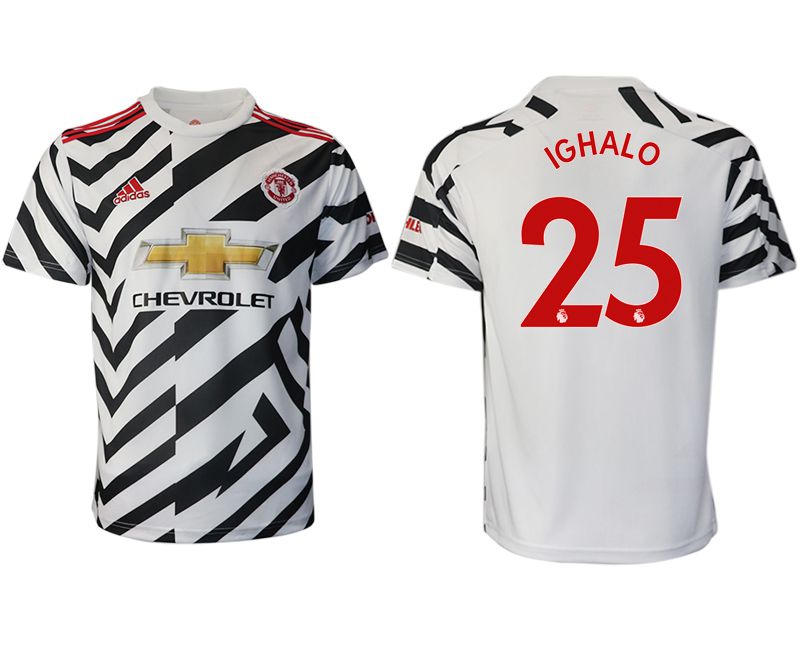 Men 2020-2021 club Manchester United away aaa version #25 white Soccer Jerseys->manchester united jersey->Soccer Club Jersey